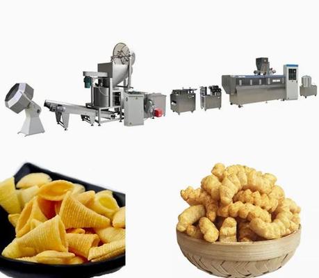 स्टेनलेस स्टील 304 स्वचालित कॉर्न पफ मशीन 100-150 किलोग्राम प्रति घंटे के साथ