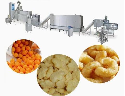स्टेनलेस स्टील 304 स्वचालित कॉर्न पफ मशीन 100-150 किलोग्राम प्रति घंटे के साथ