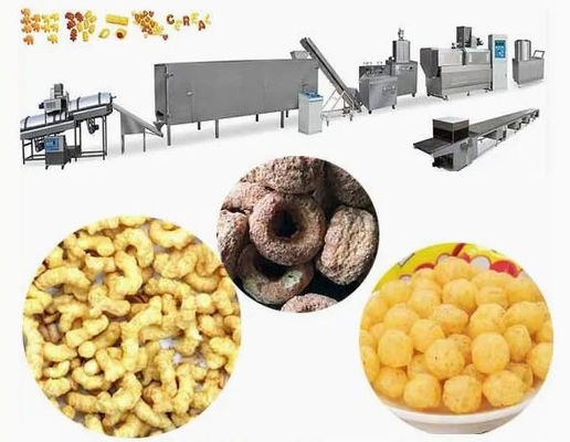 स्टेनलेस स्टील 304 स्वचालित कॉर्न पफ मशीन 100-150 किलोग्राम प्रति घंटे के साथ