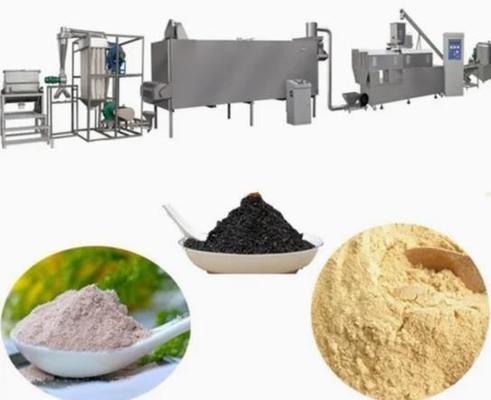 Extruded भोजन जुड़वां पेंच बाहर निकालना लाइन के विभिन्न आकार के साथ उच्च उपज स्वचालित स्टेनलेस स्टील सामग्री