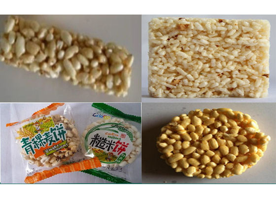 खाद्य ग्रेड पफेड चावल अनाज बार बनाने की मशीन 100 ~ 200 किलो प्रति घंटे