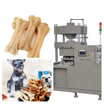 रॉहाइड बोन प्रेसिंग के लिए पीएलसी नियंत्रण हाइड्रोलिक पालतू खाद्य उत्पादन लाइन