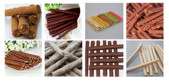 स्टेनलेस स्टील 304 प्रकार पालतू पशु खाद्य विनिर्माण उपकरण, मांस पट्टी प्रसंस्करण लाइन