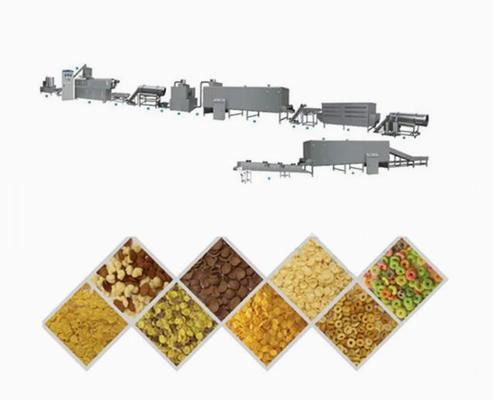 दो स्क्रू extruder के साथ उच्च क्षमता कॉर्न फ्लेक्स प्रसंस्करण लाइन