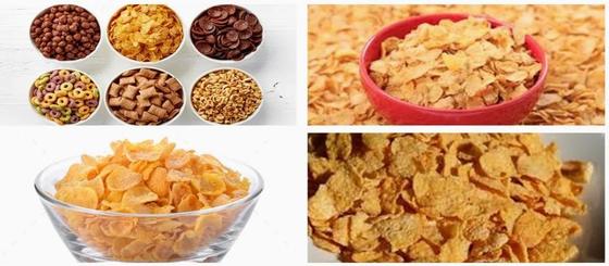 सीई मानक के साथ नाश्ता फल लूप / अनाज मकई मकई फ्लेक्स उत्पादन लाइन