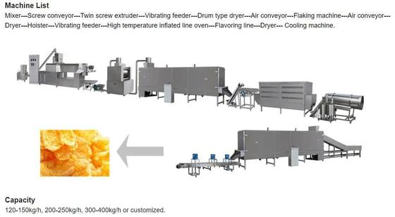 रोस्टेड नेस्टले / केलॉग्स बल्क ओट्स सीरियल कॉर्न फ्लेक्स मेकर मशीन CE ISO9001 के साथ