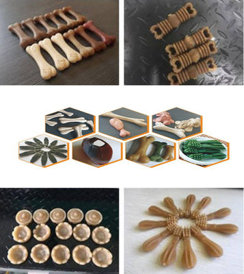 स्वचालित डॉग स्नैक्स इंजेक्शन मोल्डिंग पालतू पशु खाद्य Extruder मशीन पालतू Chews मशीन