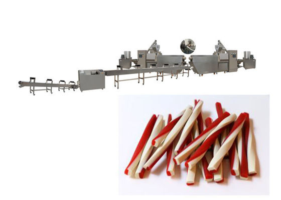 च्यूइंग गम स्नैक्स एक्सट्रूज़न मशीन पालतू पसंदीदा डबल कलर डॉग ट्रीट्स