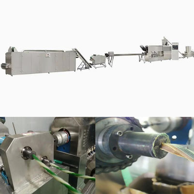 95kw पूरी तरह से स्टेनलेस स्टील ट्विस्ट डॉग फूड प्रोसेसिंग उपकरण पालतू एक्सट्रूज़न मशीन SS304