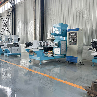 70-110 मिमी स्क्रू व्यास और विभिन्न आकार के सांचों के साथ निरंतर और स्वचालित मछली फ़ीड एक्सट्रूडर मशीन