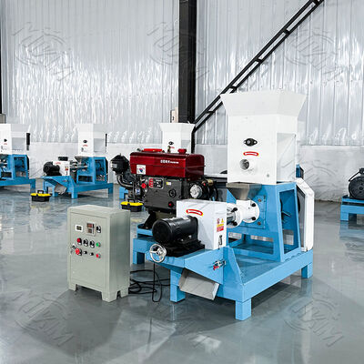 ऑटोमैटिक 200kg/Hr फ्लोट पोल्ट्री फ़ीड एक्सट्रूडर पैलेट बनाएं मछली कुत्ते खाद्य मशीन मछली के लिए पेंच और बैरल