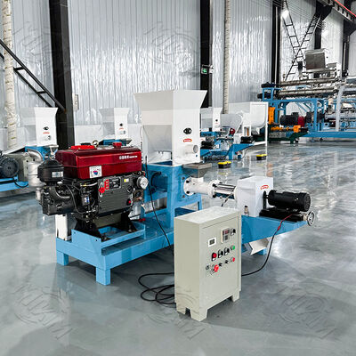 कस्टम डीजल चालित फ्लोटिंग फिश फ़ीड पेलेट बनाने की मशीन 100kg/h स्टेनलेस स्टील 220V पालतू भोजन extruder