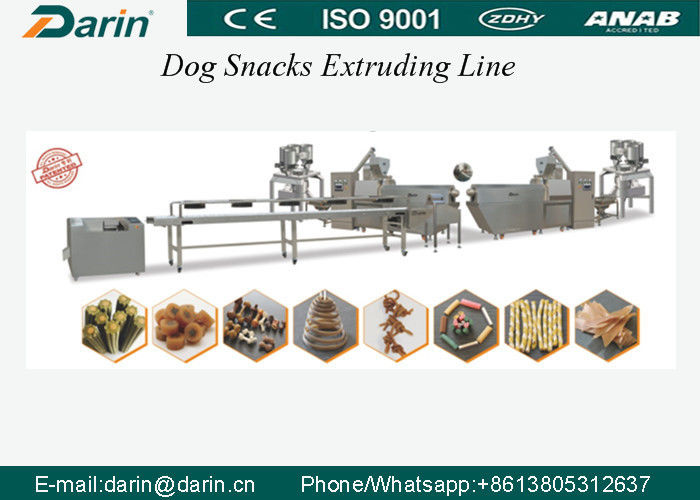 सीई प्रमाणित चिकित्सकीय देखभाल पालतू ट्रीट कुत्ते नाश्ते के लिए मशीनों Extruding कुत्ता अस्थि प्रसंस्करण लाइन क्षमता 200-250 किलो साथ