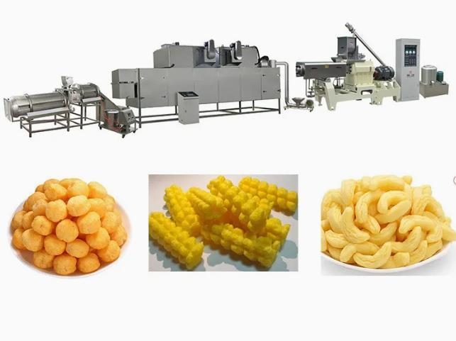 पूरी तरह से स्वचालित मकई पफ कॉर्न Extruder मशीन / आलू के चिप्स मेकर मशीन