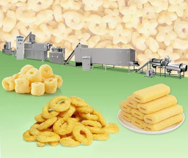 उच्च उपज मध्यम क्षमता मकई पफ नाश्ते extruder मशीन / उपकरण