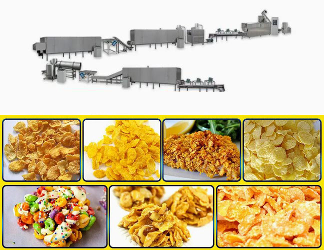 वाणिज्यिक मकई मशीन बनाने मकई / मकई चिप्स स्नैक खाद्य extruder उत्पादन लाइन