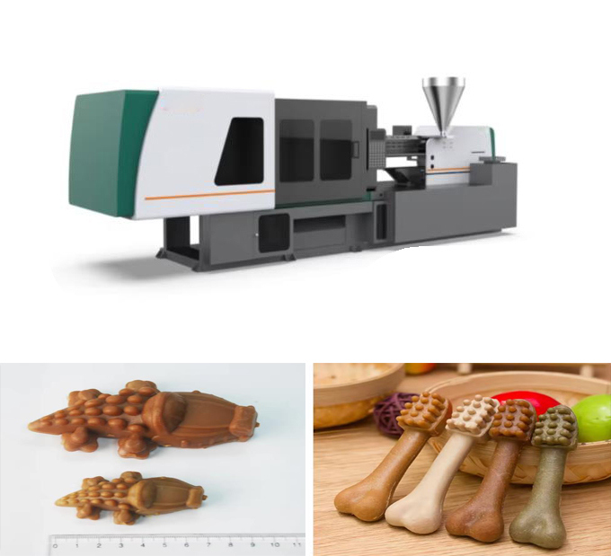 स्नैक्स टीथ केयर डॉग ट्रीट मशीन डेस्कटॉप इंजेक्शन मोल्डिंग मशीन 8.9x2.3x2.8m