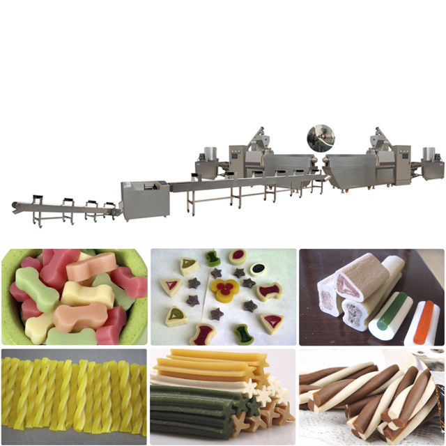 सीई प्रमाणित चिकित्सकीय देखभाल पालतू ट्रीट कुत्ते नाश्ते के लिए मशीनों Extruding कुत्ता अस्थि प्रसंस्करण लाइन क्षमता 200-250 किलो साथ